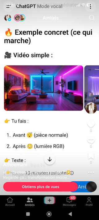 Lampe LED RGB Ambiance – Éclairage Multicolore Télécommande